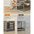 thumbnail image 3 of Heather Greige Modern Dog Crate. Has charging station & flip - up acrylic door. Fits small/medium dogs (≤45 lb). Doubles as side end table., 3 of 6