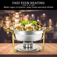 thumbnail image 5 of PRIJESSE 6 Qt Gold Chafing Dishes for Buffet with Stainless Steel Lid, Round Chafing Dish Buffet Set with Food and Water Pans for Catering, Parties, Hotels and Weddings, 8 Pack, 5 of 9