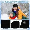 thumbnail image 3 of Paquete de 3 gorros unisex de invierno con diseño de calavera, gorros de punto con puños, gorros con borde enrollable para hombres y mujeres al aire libre, 3 of 8