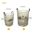 thumbnail image 5 of Balery Vineyard Landscape Round Laundry Basket with Handles Waterproof Freestanding Laundry Hamper for Clothes Toys in the Dorm and Family-Small, 5 of 8