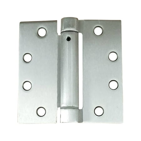4 Inch Spring Hinge - Self Closing Spring Hinge - 4 Inches Square - Satin Nickel - Spring Loaded for Doors - 2 Pack