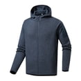 thumbnail image 2 of Txeol Mens Fleece Lined Hooded Jacket Lightweight Warm Winter Outdoor Jackets Casual Sports Outerwear with Pockets,Dark Blue,XL, 2 of 7