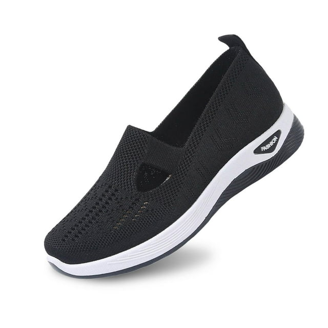 Zmoon Chaussures Décontractées Respirantes en Maille pour Femmes, Bout Rond, Antidérapantes, à Enfiler