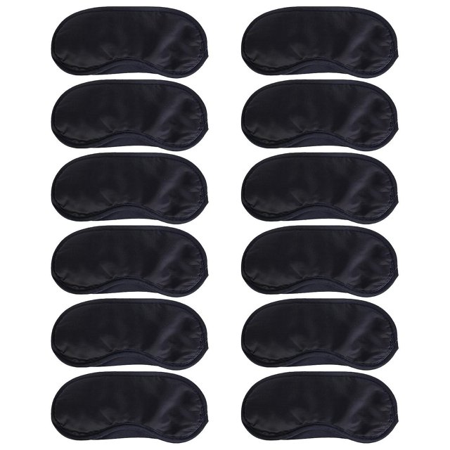12pcs Sleeping Blindfold Elastic Strap Eliminate Fatigue Super Soft Polyester Relaxed Sleep Eye Blackout Cover For Office
