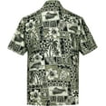 thumbnail image 2 of HAPPY BAY Men's Hawaiian Shirts Short Sleeve Button Down Shirt Floral Shirt Men Casual Beach Vacation Hawaii Island Shirts for Men Funny L Hawaii Collage Print, Black, 2 of 5