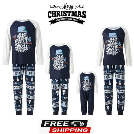 

Matching Family Pajamas Sets Christmas PJ s Letter Print Top and Plaid Pants Jammies Sleepwear