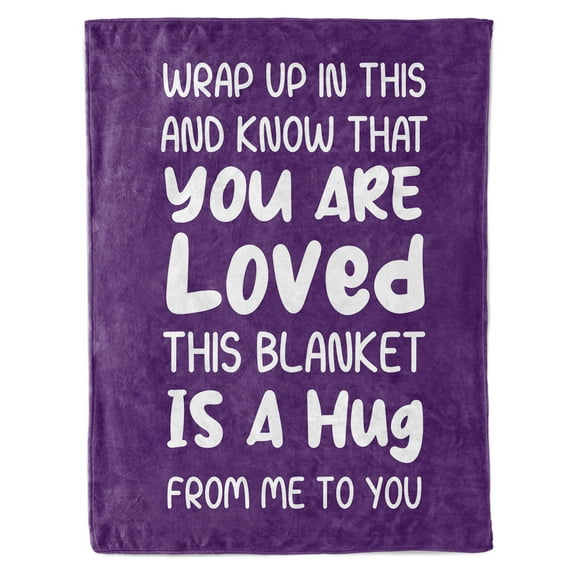 Funnil Warm Hugs Healing Blanket-Get Well Soon Gifts for Women Men,Soft Inspirational Blanket, Throw Blanket 50"x60" Purple