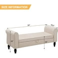 thumbnail image 2 of Yongqiang Storage Bench with Arms Upholstered Linen Bed Bench for Bedroom Living Room Entryway Ottoman Bench with Storage Ivory, 2 of 11