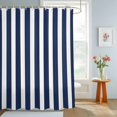 thumbnail image 4 of Shower Curtains for Bathroom, Navy Blue Striped Waterproof Fabric Shower Curtain, Modern Farmhouse Blue White Stripes Decorative Bathroom Curtain for Bathtub, 36"x72", No Hooks Included, 4 of 9