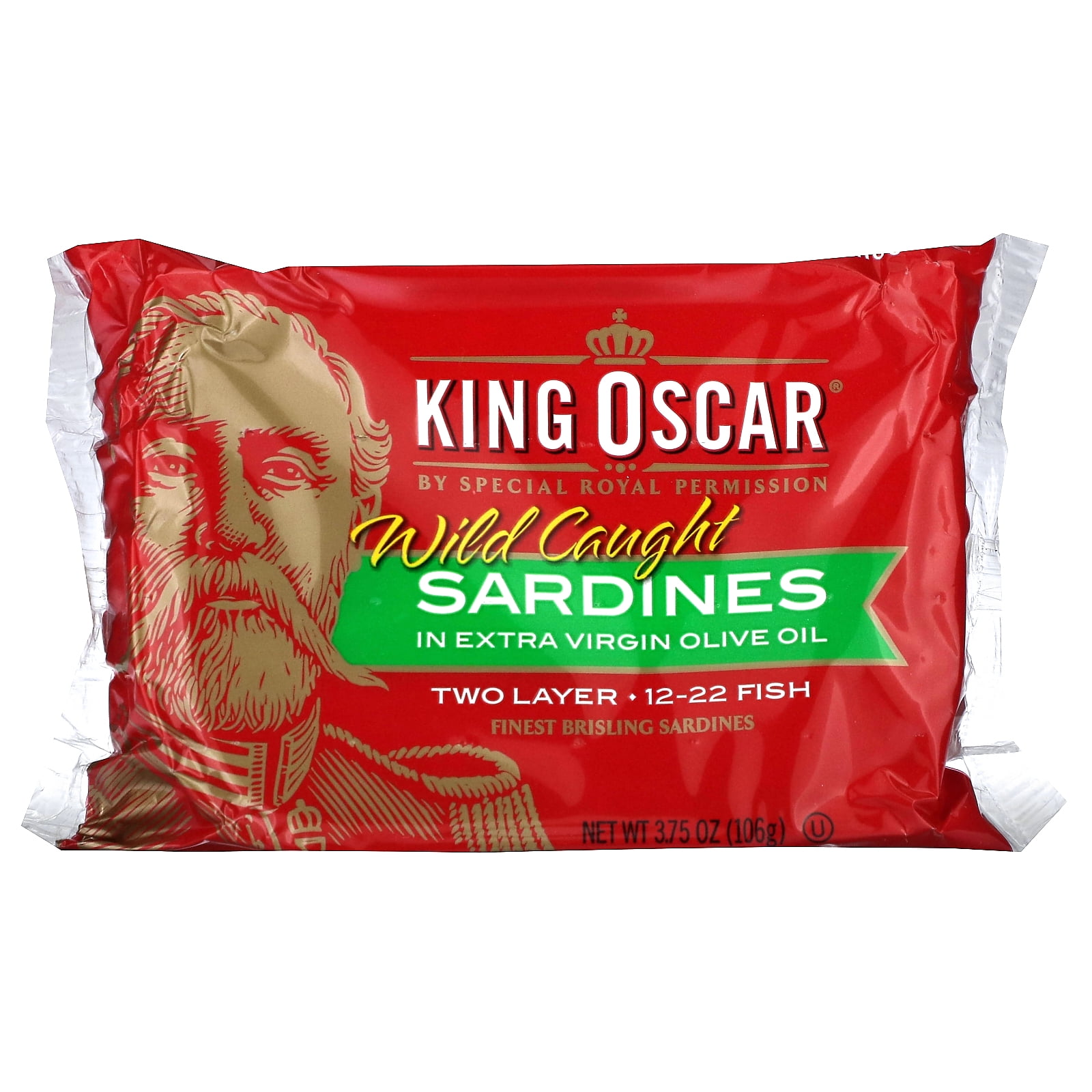 King Oscar Wild Caught Sardines in Extra Virgin Olive Oil 4 - 3.75 oz Cans