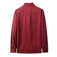 thumbnail image 4 of DPTALR Men Casual Buttons Slim Fit Turndown Solid Long Sleeve Blouse Shirt, 4 of 5