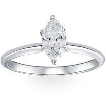 Edge Jewel 1.6 Ct Marquise Cut Diamond Rings for Her - 14K White Gold Over Rings - Engagement Wedding Simple Solitaire for Women's - Beautiful Handmade Rings On Clearance - Promise Gifts for Her