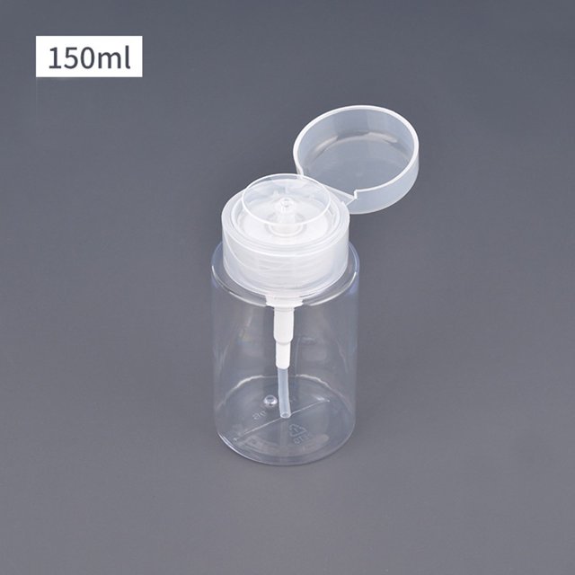 MYG Distributeur à Pompe Vide pour Dissolvant de Vernis à Ongles Bouteille en Plastique Transparent