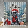 thumbnail image 2 of Merry Christmas Schnauzer Enjoys Woofmas Winter Xmas Holiday Shower Curtain Miniature Schnauzer Dog Lover Waterproof Bathroom Bathtub Curtain - 02022, 2 of 5