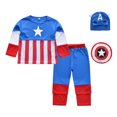 thumbnail image 2 of Disfraz infantil de Marvel cosplay Disfraz de Halloween de manga larga para niños Vengadores Capitán América, 2 of 4