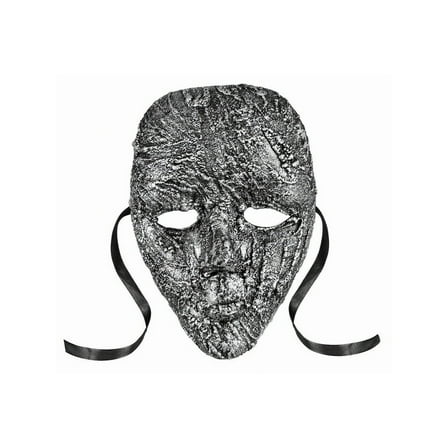 Halloween Textured Full Face Mask Silver