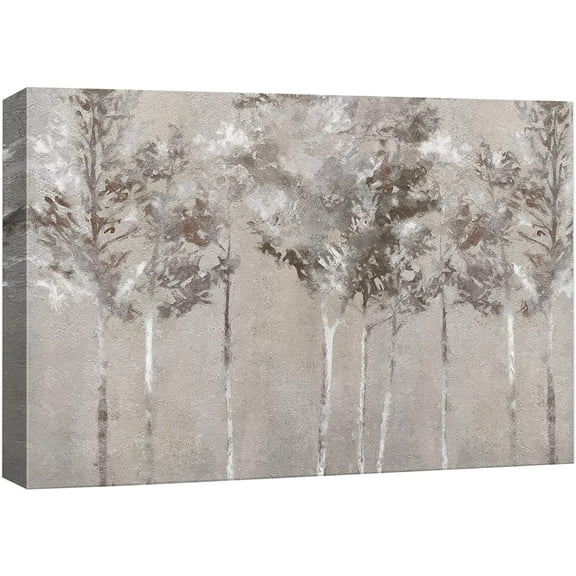 wall26 Canvas Print Wall Art Brown White Autumn Forest Tree Silhouette Landscape Nature Wilderness Illustrations Modern Art Rustic Relax/Calm Multicolor for Living Room, Bedroom, Office - 12"x18