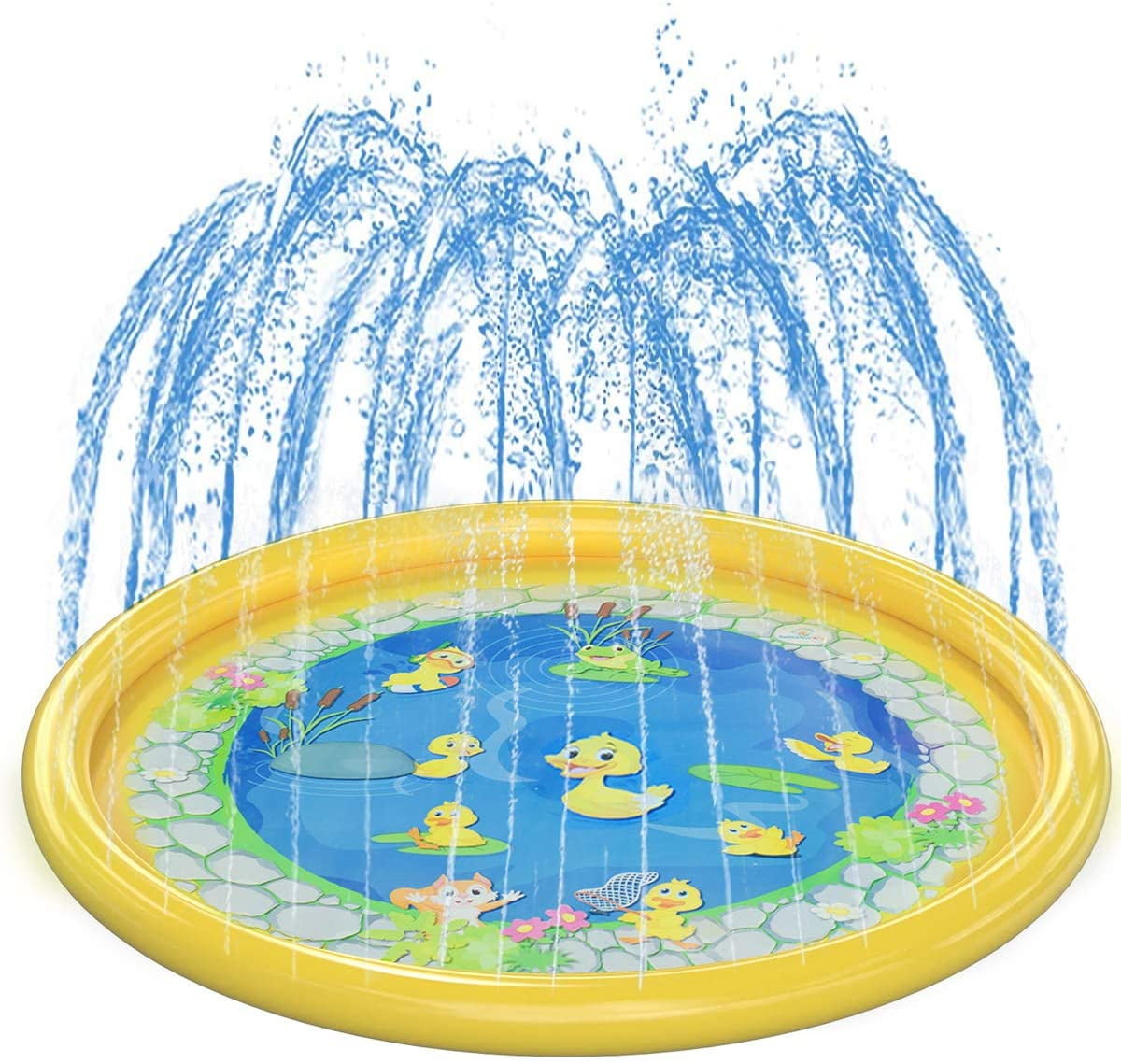 Splash Pad Kids Sprinkler Play Mat 68" Wading Pool Summer Toddlers Outdoor Toy 