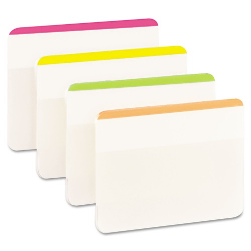 New Post-it 2' and 3' Tabs, Lined, 1/5-Cut Tabs, Assorted Brights, 2' Wide, 24/Pack,Each