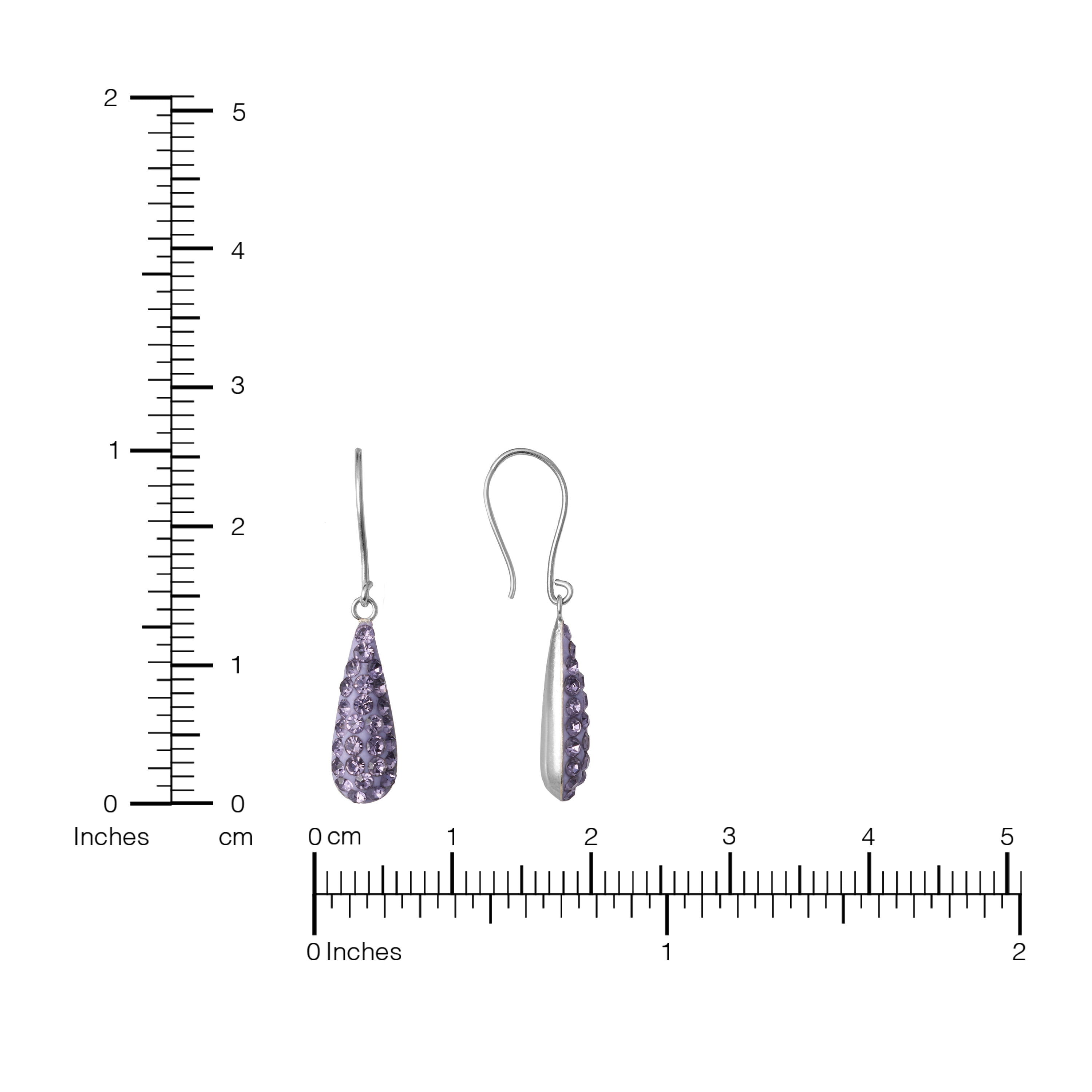 Marisol & Poppy Crystal Teardrop Drop Earrings in Sterling Silver for Women & Teens