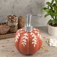 thumbnail image 2 of Naiovety Lindo dispensador de calabaza-decoración de cerámica reutilizable para Halloween, bomba de jabón de manos con Hojas de arce de Juegos de accesorios de baño blanco, 2 of 6