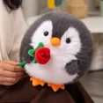 thumbnail image 4 of Peluche de pingüino redondo esponjoso, muñeco de peluche, Animal, pareja, pingüino, sujeción, rosa, abrazo, almohada para dormir, regalos creativos de cumpleaños2238, 4 of 5