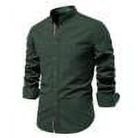 Men's Long Sleeve Formal Shirt Cotton Linen Button Down Work Shirts Casual Collarless Dress Shirt Spring Yoga Tops