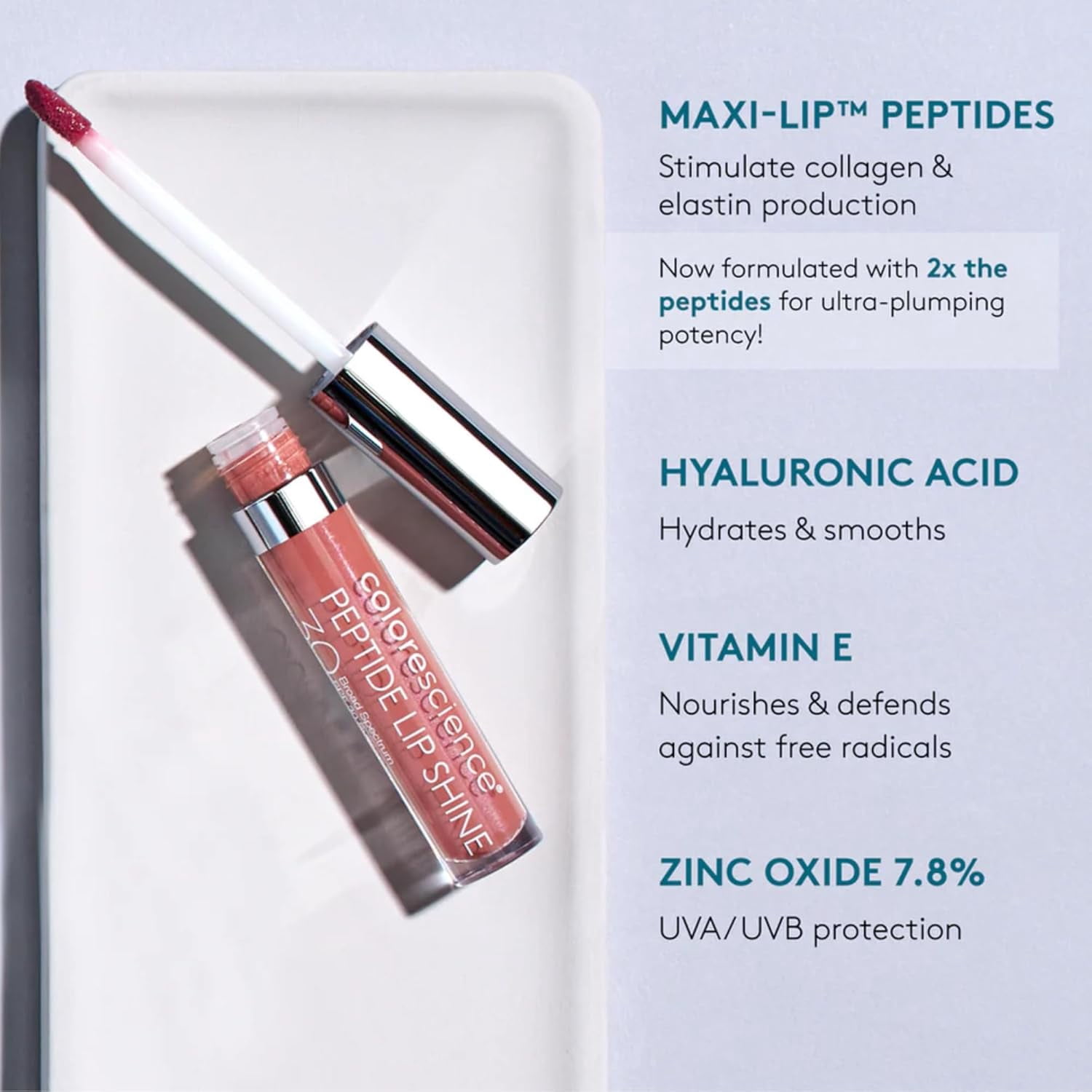 Colorescience Peptide Lip Shine SPF 30 - Plum, 0.13 fl oz