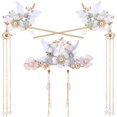 thumbnail image 1 of HINZIC 5PCS Bluebell Borlas Horquilla Cristal Rhinestone Perla Clips para el Cabello Tocado Flor Retro Chino Hanfu Boda Novias Accesorios para el Cabello Joyería para Mujeres Niñas Updo Cabello Largo, 1 of 5