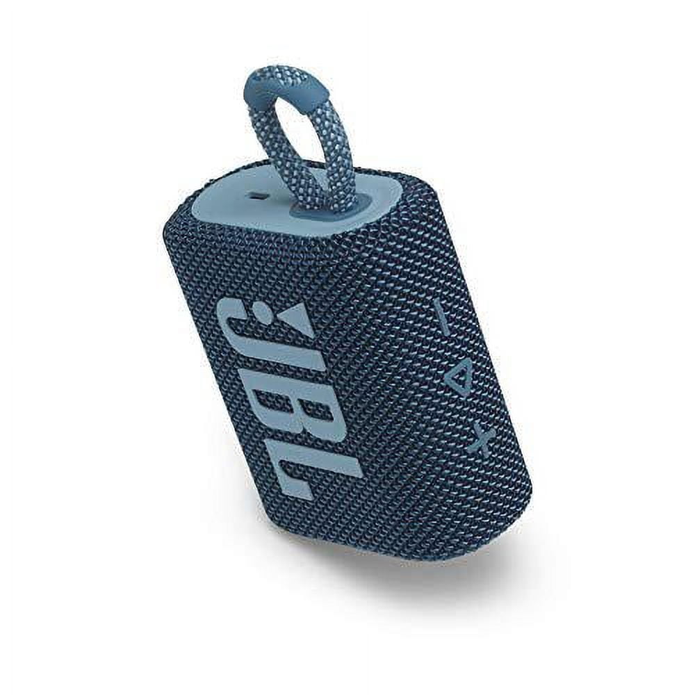 Restored JBL GO 3 Waterproof Wireless Portable Bluetooth Speaker - Blue (Refurbished)