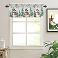 thumbnail image 2 of Winter Christmas Valances for Windows Snowman Berries Squirrel Tree Pine Cones Rod Pocket Curtain Valance Window Treatment Short Curtains for Kitchen Living Room, 60"x14", 2 of 5