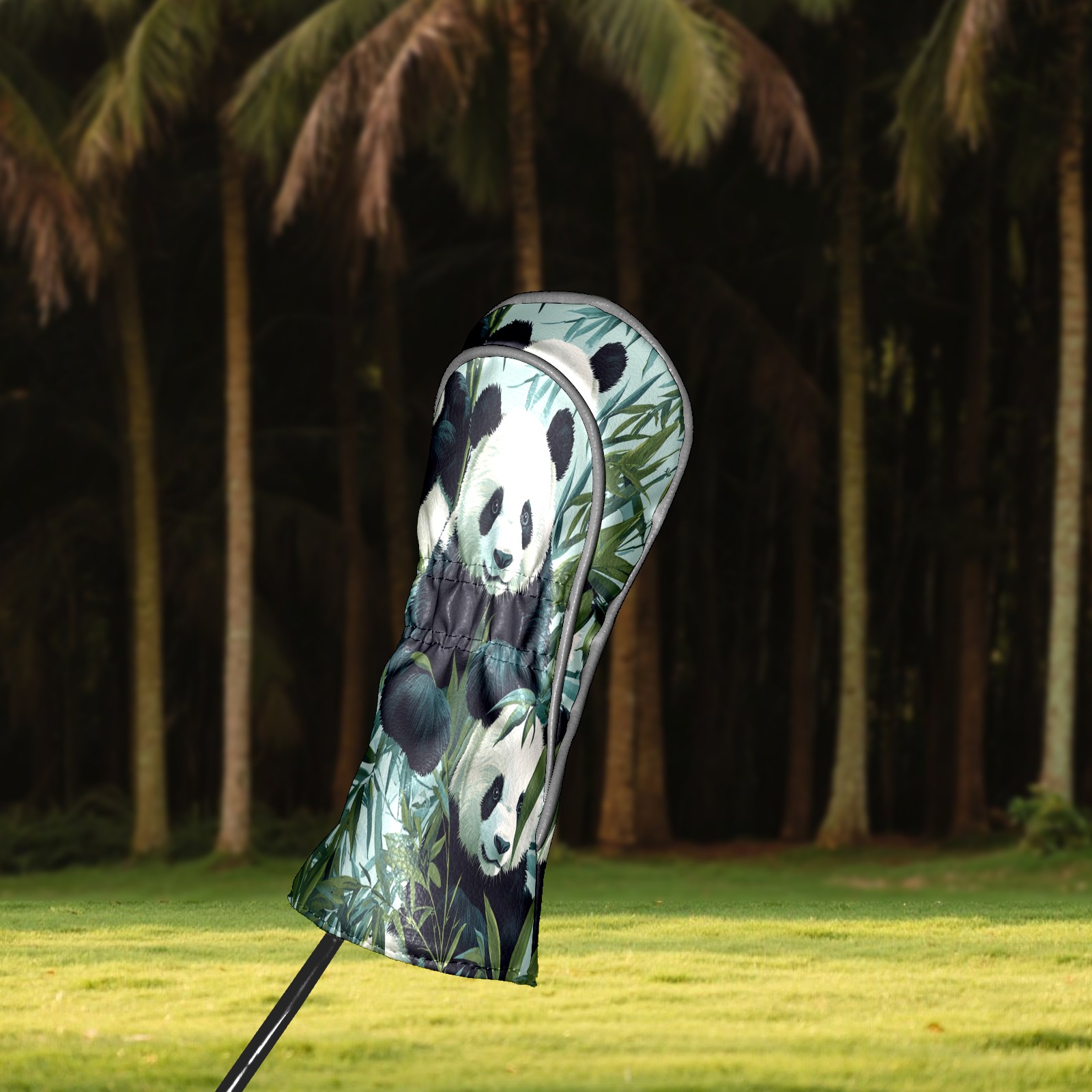 Golf Club Covers PU Leather Waterproof Head Covers for Fairway Woods Hybrids Panda Unisex Fits Most Brands