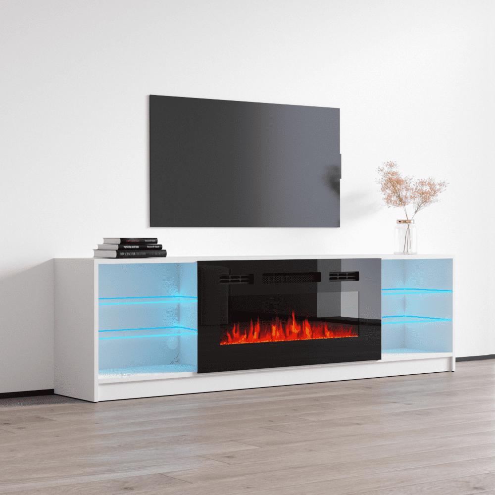 Buy Boston 01 Electric Fireplace Modern 79 TV Stand Online at Lowest