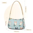 thumbnail image 3 of FORMRS Womens Shoulder Bag with Chain Strap Clutch Purse Cute Tote Handbag, Green Cute Rabbits, 3 of 7