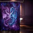 thumbnail image 2 of Manfei Fantasy Dragon Wildlife Shower Curtain 72Wx78L,Gothic Cloud Starry Sky Bath Curtain,Blue Purple, 2 of 5
