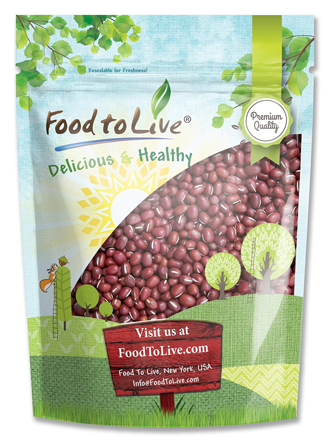 Food to Live, Adzuki Beans, 1 Pound, Raw