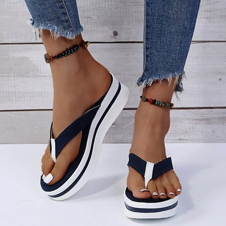 

Egmy Women Sandals Wear Lazy Summer People Thick-Soled Casual Slippers Shoes