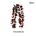 thumbnail image 3 of Hvmvliv Halloween Maple Leaf Garland 2pc Faux Maple Leaf Halloween Home Decor Holiday Decor Maple Leaf Vines Faux Garland for Indoor Outdoor Halloween Decorations Black, 3 of 6