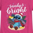 thumbnail image 3 of Lilo & Stitch - Sandy And Bright - Girls Fitted Short Sleeve Tee, 3 of 5