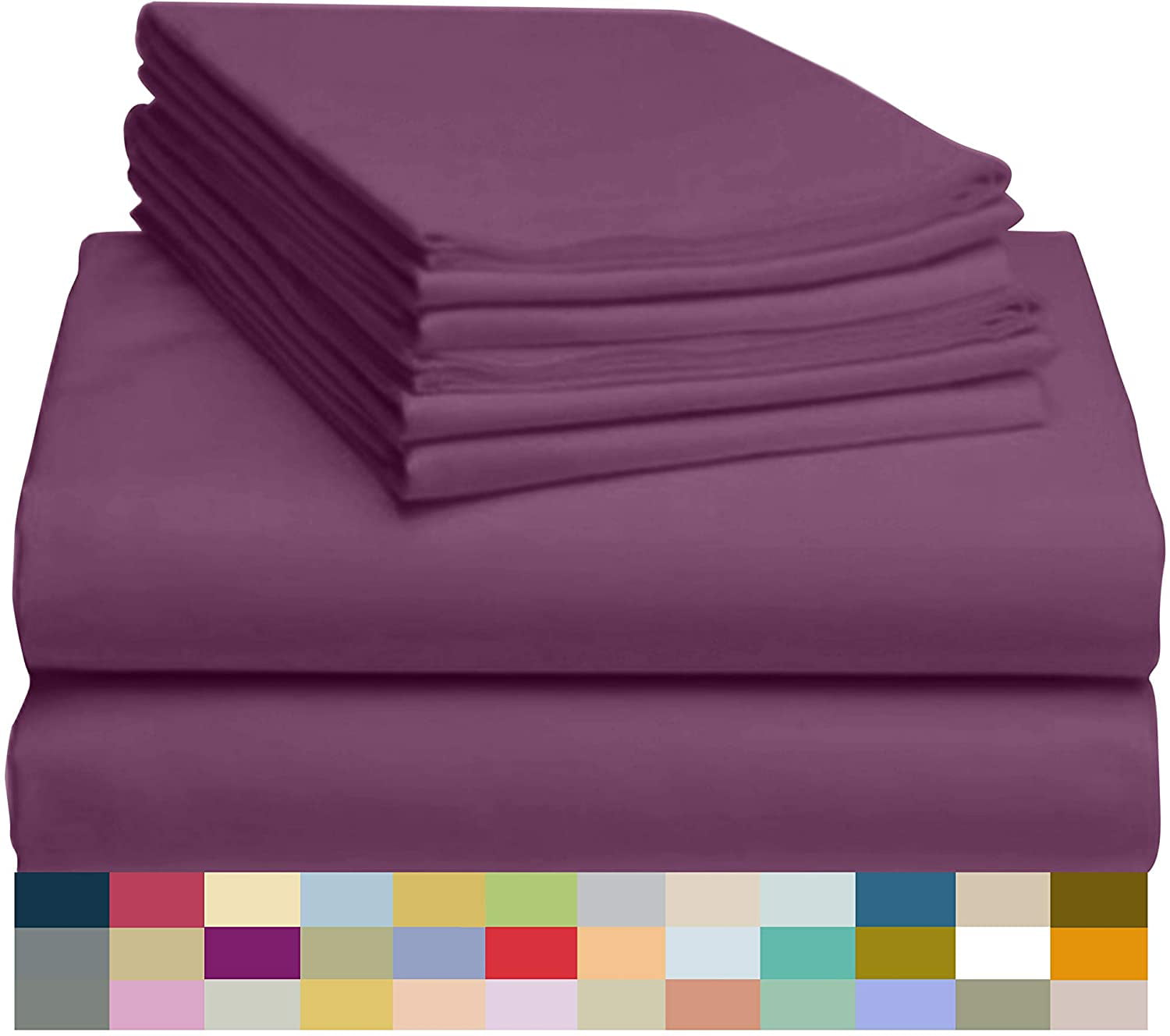 Details about   LuxClub 6 PC Sheet Set Bamboo Sheets Deep Pockets 18" Eco Friendly Wrinkle Free 