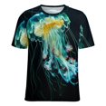 thumbnail image 5 of Jellyfish Ocean Style T Shirts Basic T-Shirt Short Sleeve Ladies Tee Shirt Summer Graphic Clothing, 5 of 6