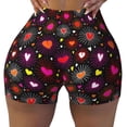 thumbnail image 2 of Fotbe Geometric Hearts Shorts Sin Costuras – Shorts Deportivos de Cintura Alta para Mujer, Elásticos para Gimnasio, Yoga, Running o Ciclismo-Small, 2 of 8