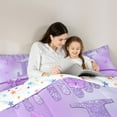 thumbnail image 5 of Manfei Purple Bow Butterfly 3-Piece Full Size Comforter Sets for Children Kids Teens,Letter Monogrammed Initial J Bedding Comforter Set,Bling Glitter Lightweight Bedding Sets,Splash Decor, 5 of 8