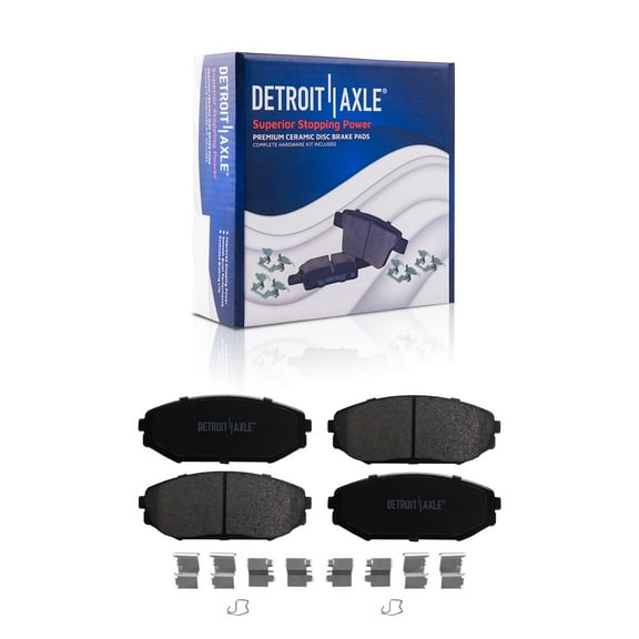 Detroit Axle - Front Ceramic Brake Pads with Hardware Kit for 2001 2002 Acura MDX - [1999 2000 2001 2002 2003 2004 Honda Odyssey]