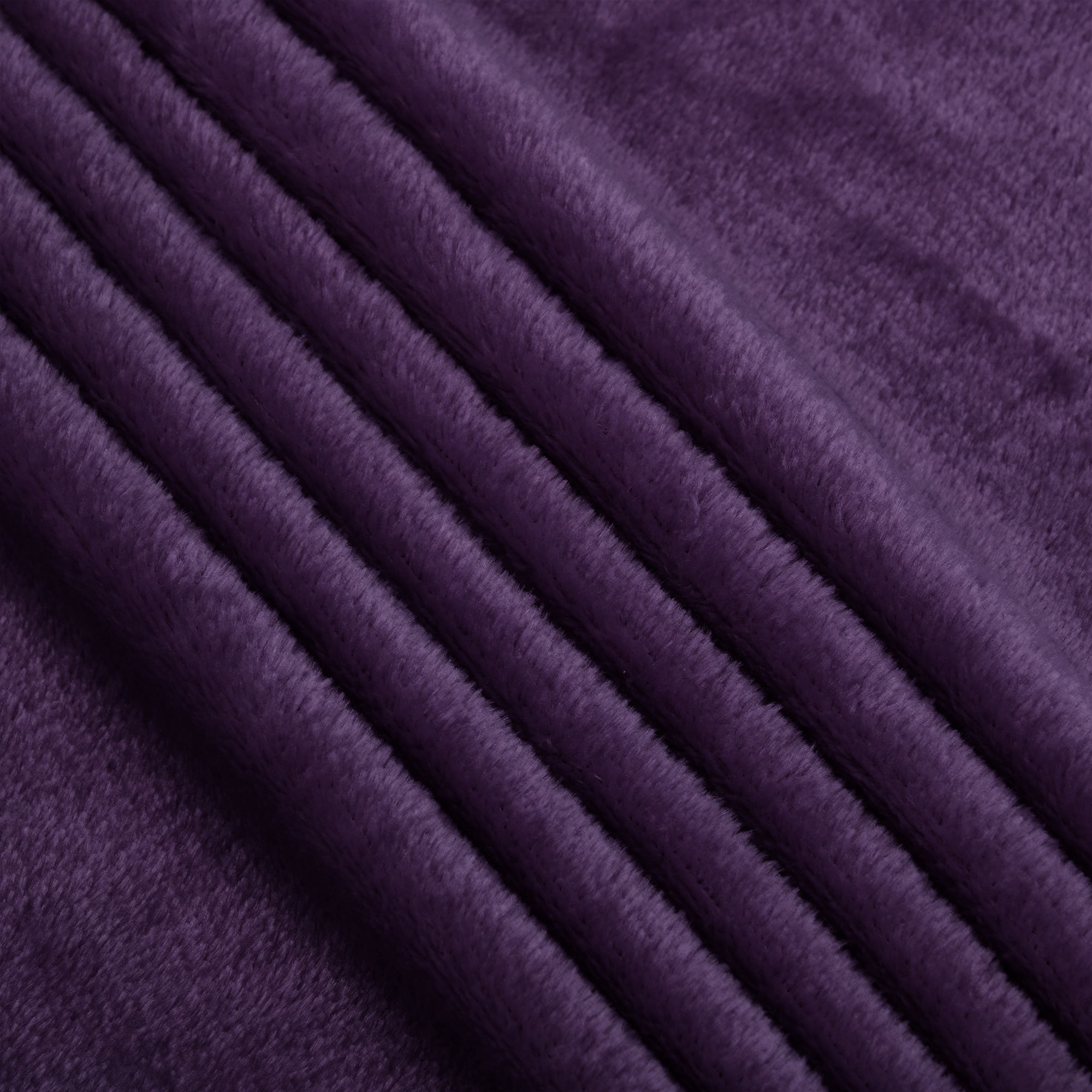 Unique Bargains Fuzzy Plush Flannel Fleece Throw Blanket Purple 71" x 78"