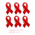 thumbnail image 2 of 6pcs Red Ribbon Pin Decoration Red Ribbon Badge Brooches for HIV Prevention, 2 of 8