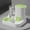 green, variant on Dual Bowl for Dog & Cat - Food Bowl + Water Bowl, Spill-Proof Pet Feeding Supplies, Non-Slip Design for Small/Medium/Large Pets