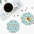 thumbnail image 5 of Pofeuu Sea Shells 2 Print Leather Coasters Set of 6, Round Cups Mugs Mat Pad for Home Kitchen Heat Resistant Drink Coasters,Octagon, 5 of 7
