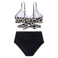 thumbnail image 6 of QLEICOM Womens Swimsuits Tummy Control Plus Size Swimsuit Coverup Two Piece Vintage Swimsuit Printed Wrap Cross Cutout Bikini Sets Swimwear Push Up High Waist Bikini With Bottom Black S, 6 of 6