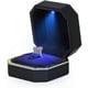 thumbnail image 3 of Luxury Ring Box, Square Velvet Wedding Ring Case Jewelry Gift Box With Led Light For Proposal Engagement Wedding, Black, 3 of 5
